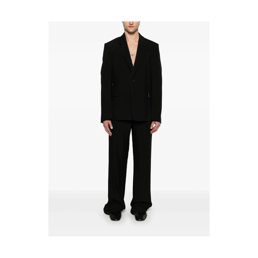 Ann Demeulemeester Zwarte knoopjas met zakken Black Heren