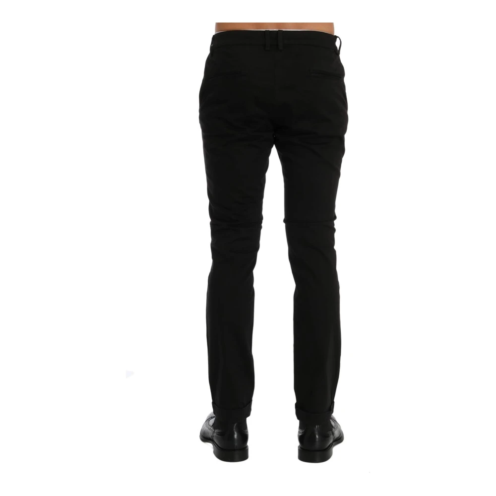 Costume National Zwarte Slim Fit Katoenen Stretchbroek Black Heren