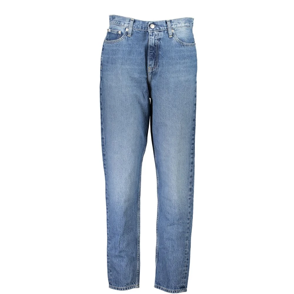 Calvin Klein Women's Blue Cotton Mom Jeans Washed Effect W26 L30