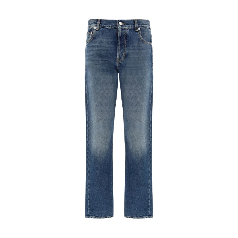 Alexander mcqueen Blauwe Denim Jeans met Voorrits Blue Heren