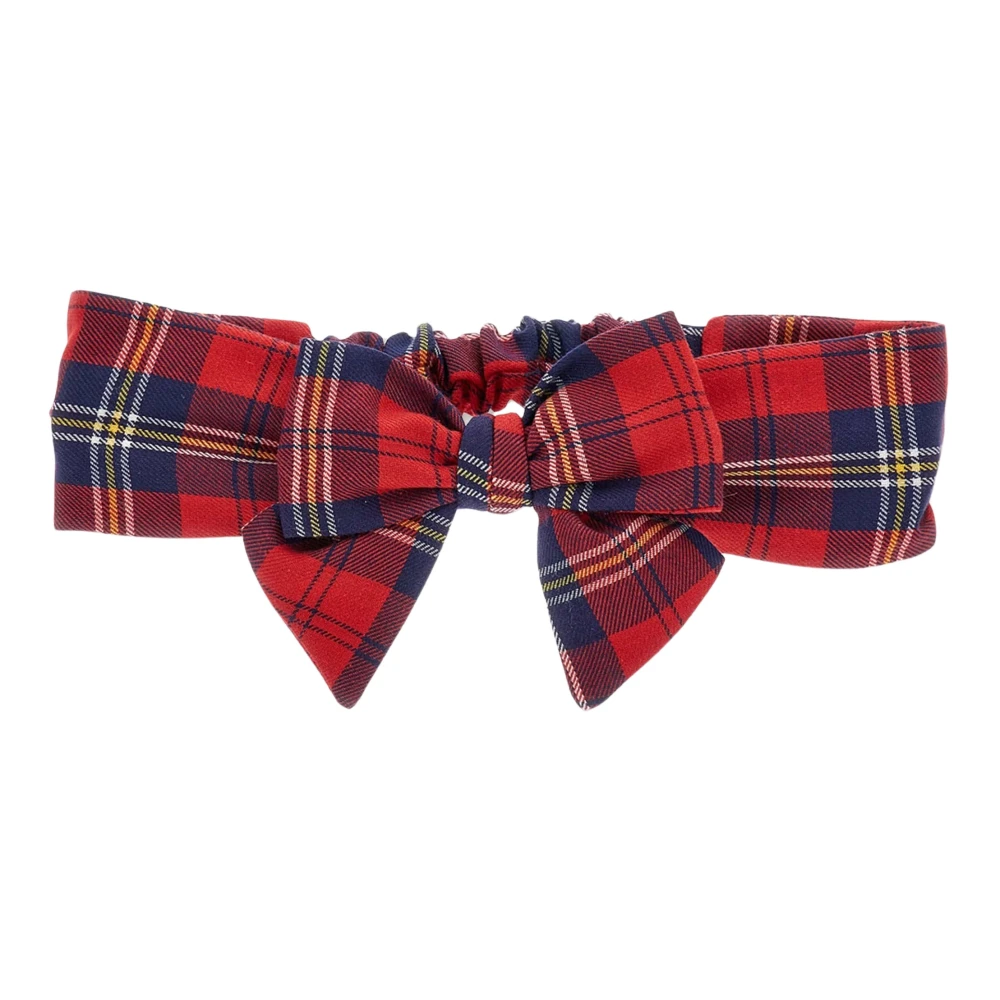 Monnalisa Women's Red Tartan Bow Headband In