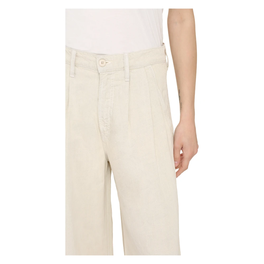 Mother Pouty Prep Hoge Taille Broek Beige Dames