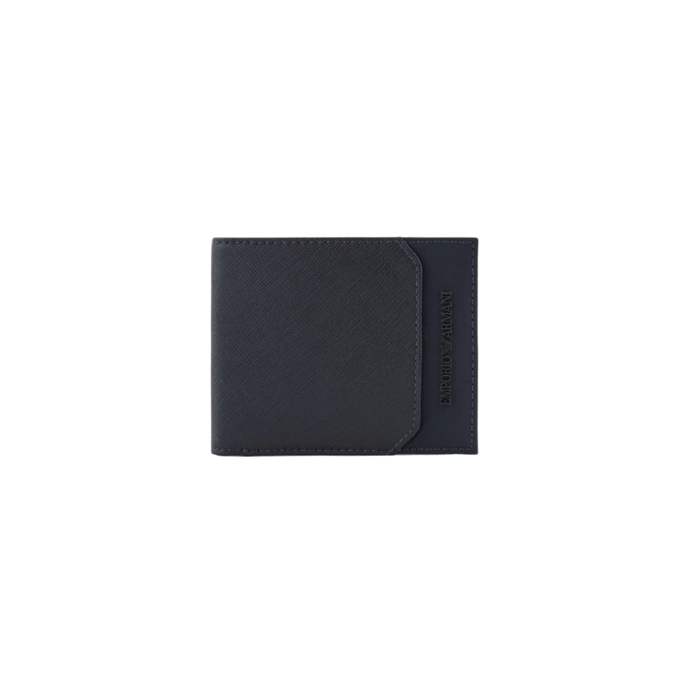 Emporio Armani Men's Blue Bifold Wallets With Internal Compartts