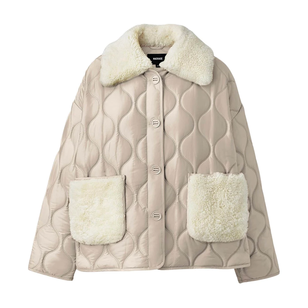 Mackage Jas met imitatiebont kraag Beige Dames