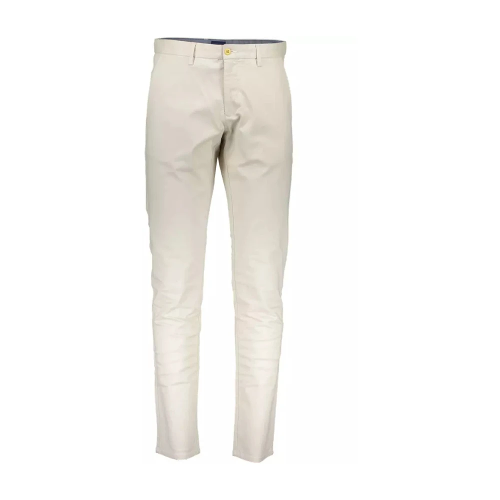 Gant Beige Bomullsjeans Byxor, 4 Fickbyxor Beige, Herr