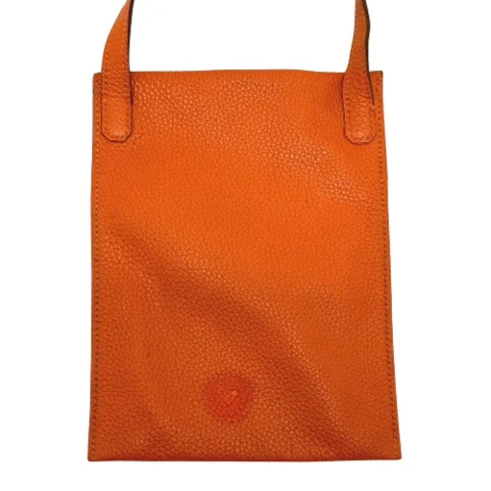 Hermès Vintage Pre-owned Leather shoulder-bags Orange Dames
