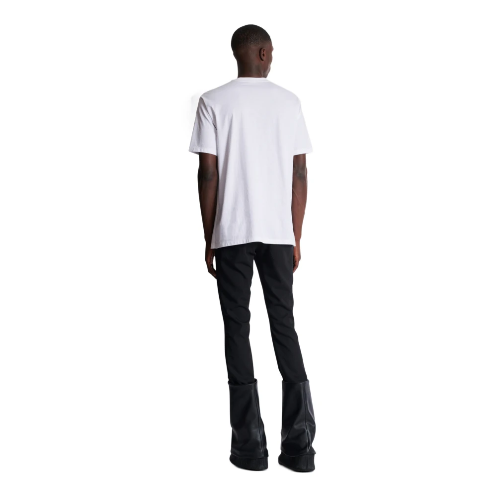 Balmain Geborduurd T-shirt met 'Love Letter' en lippen White Heren