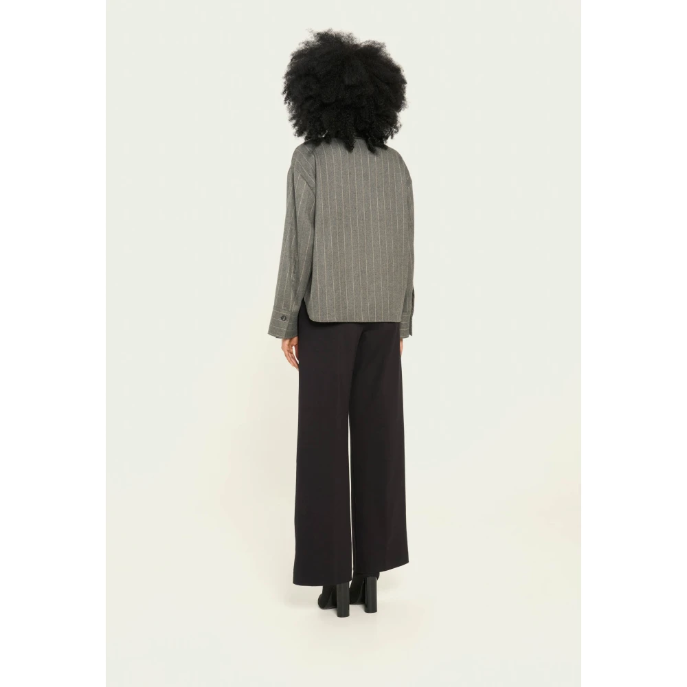 Vicario Cinque Milano Stitch Palazzo Broek Elastiek Koord Black Dames