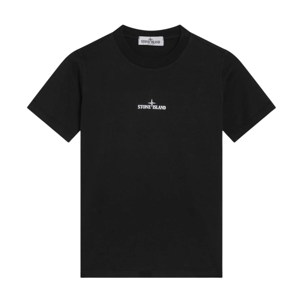 Stone Island , Kids Short Sleeve T-Shirts, Male, Black, 8 Y | 128 Cm, 30/1 Cotton Jersey T-Shirt