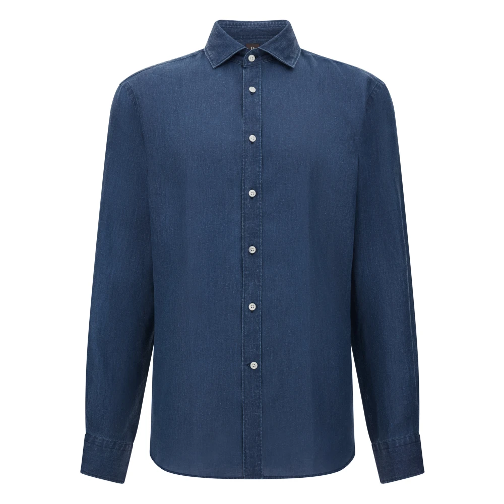 Boggi Milano Homme Bleu Chemises, Taille: L Chemise Regular Fit En Lin