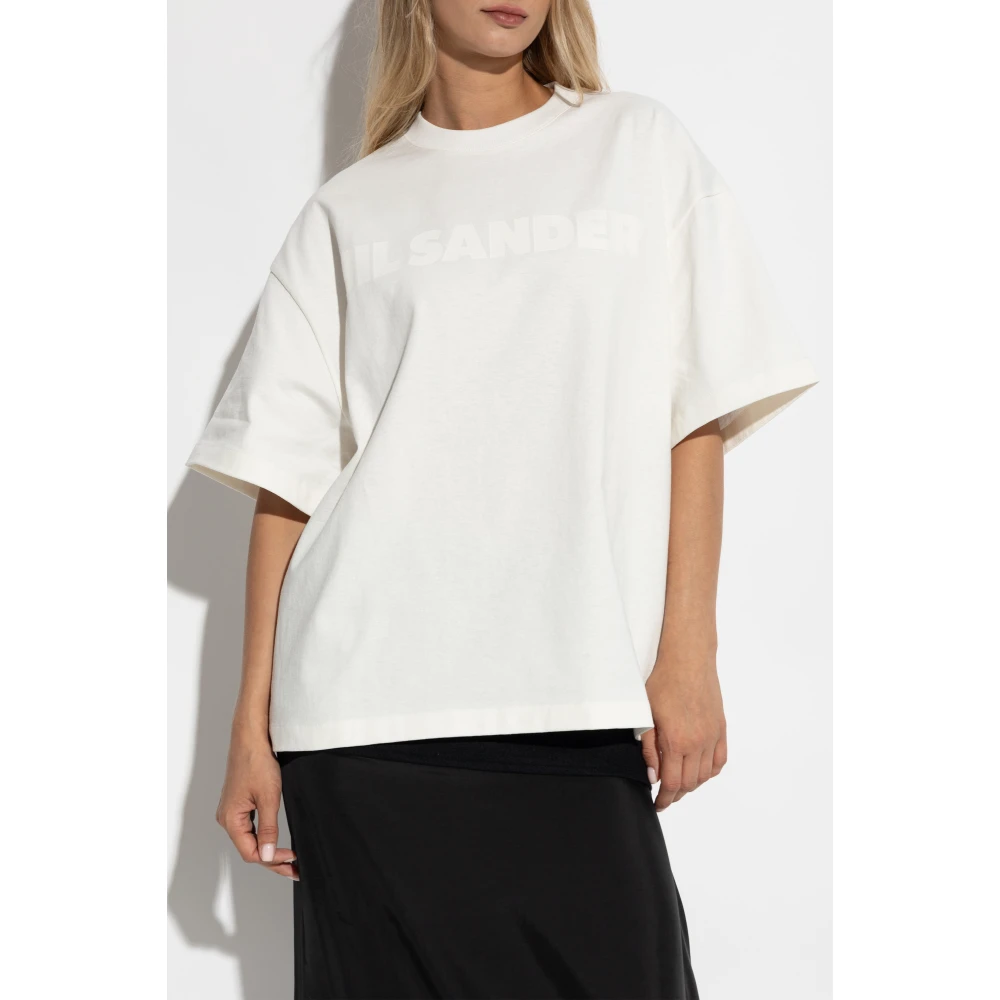 Jil Sander T-shirt met logo White Dames