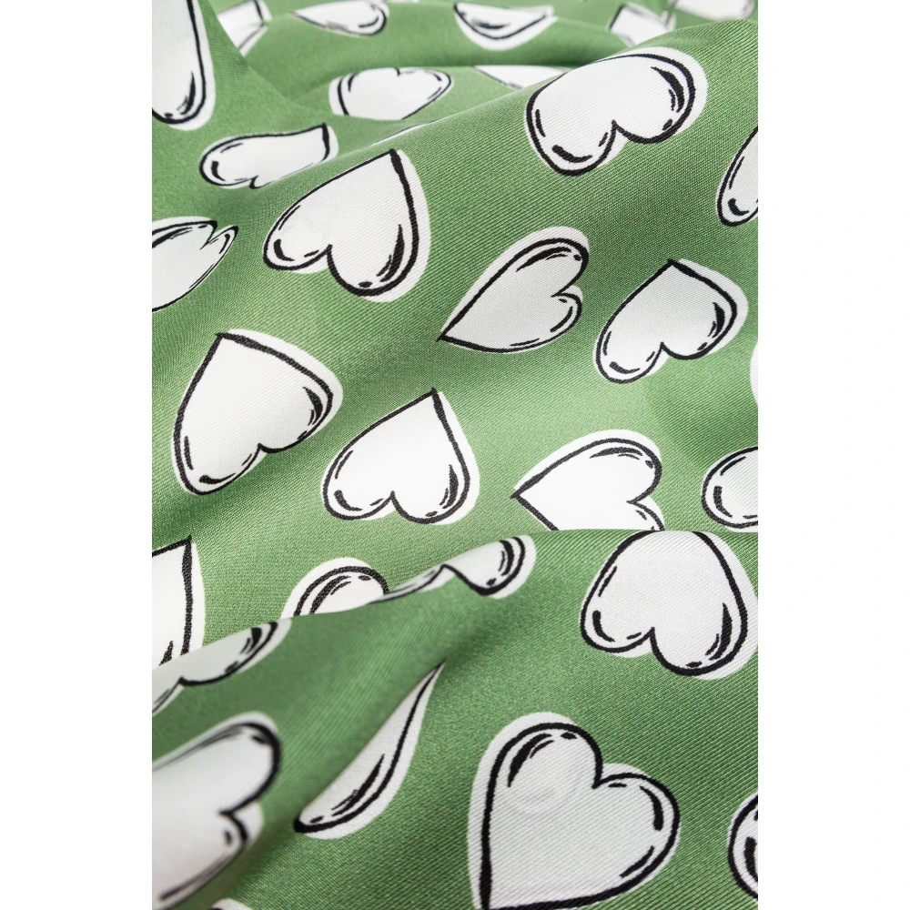 Moschino Zijden sjaal Green Unisex