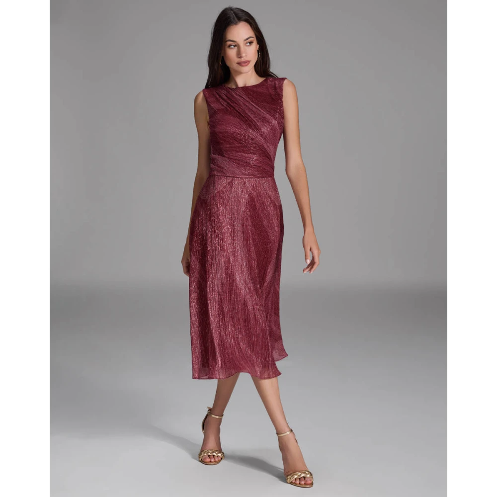 Swing Geplooid jurkje met metallic draden Red Dames