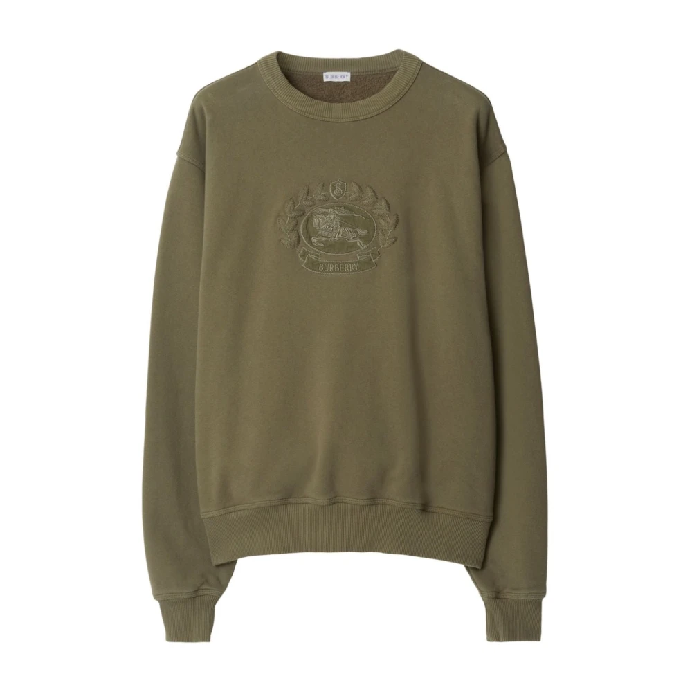 Burberry Militair Groene Geborduurde Paardenlogo Sweater Green Heren