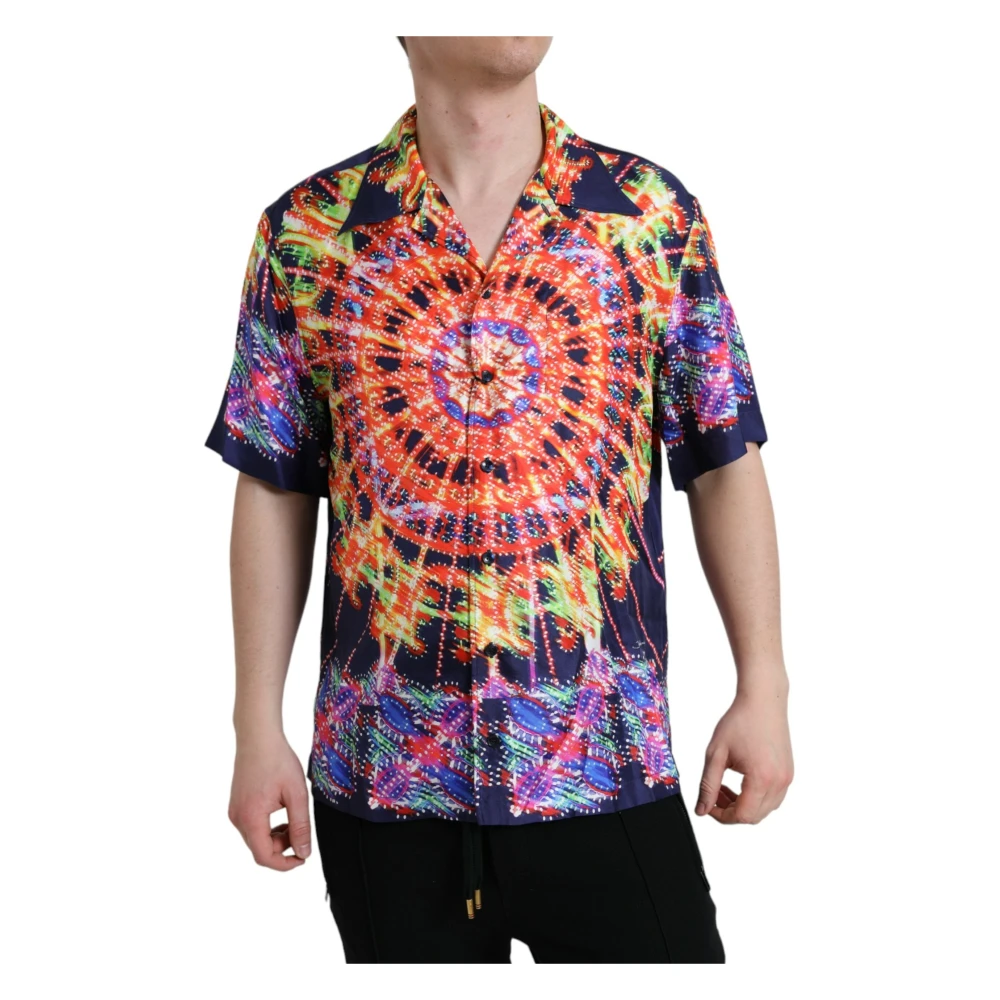 Dolce & Gabbana Herren Multicolor Luminarie Seidenhemd