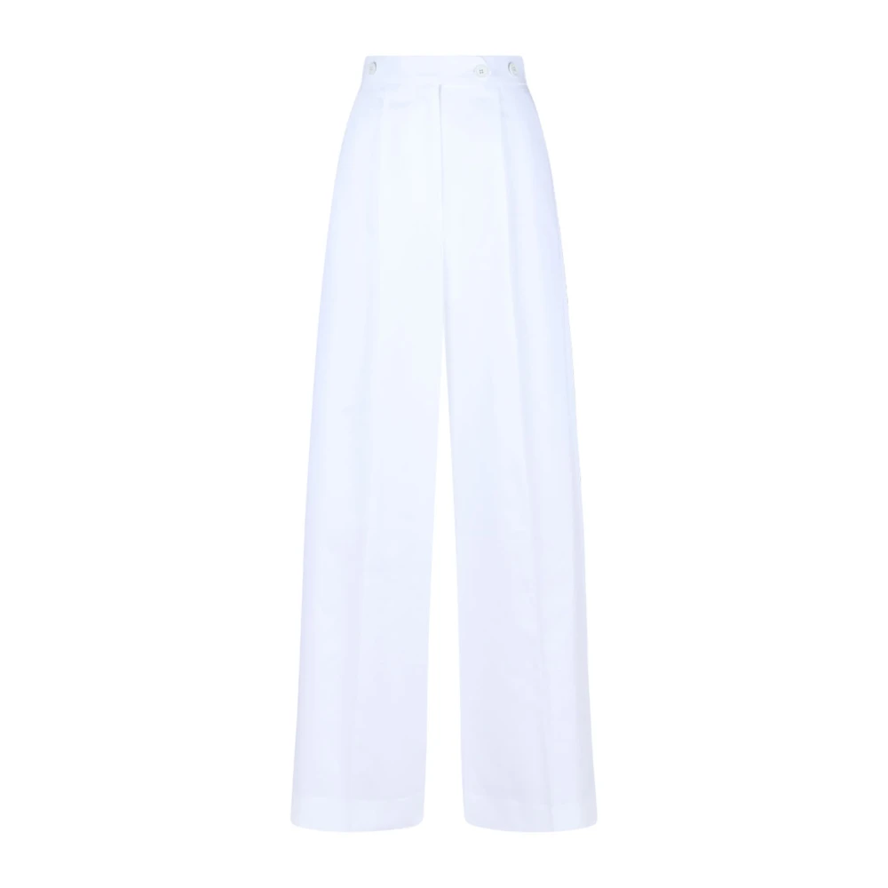 Givenchy Women's White Cotton Pleated Trousers