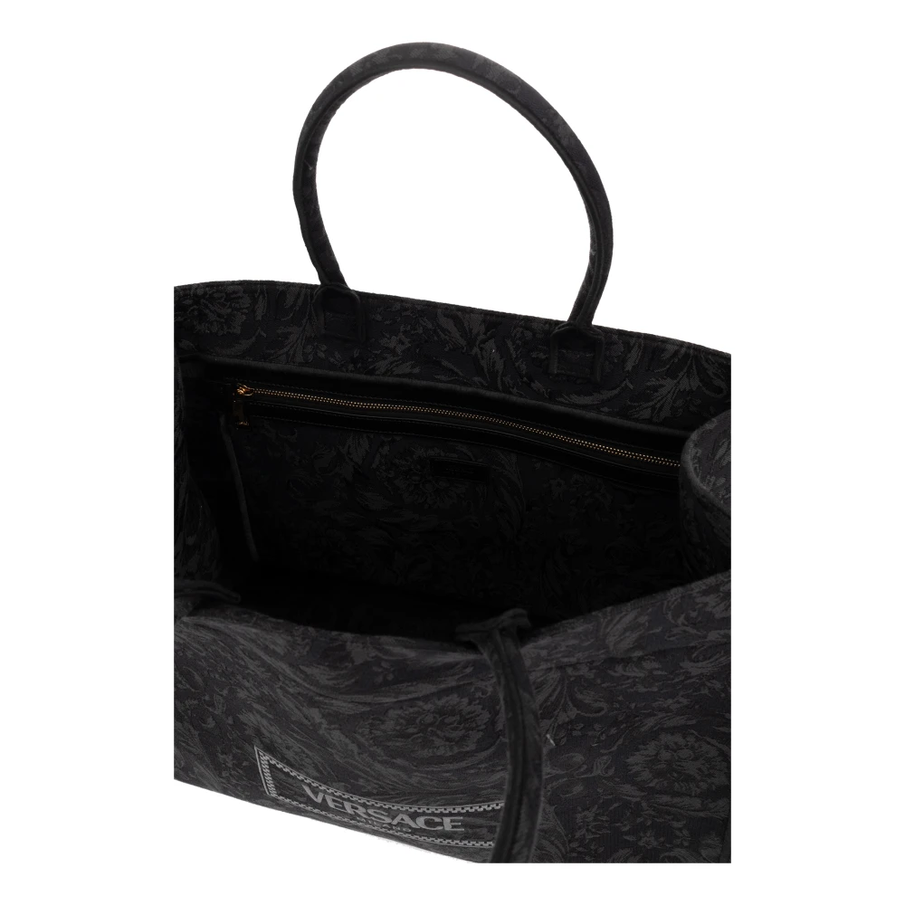 Versace Athena Grote shopper tas Black Unisex