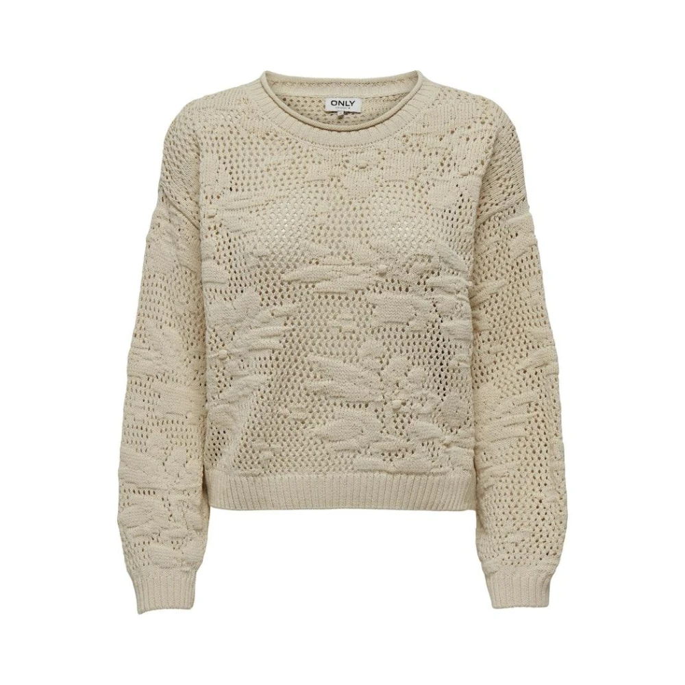 Only LS Structure O-Neck Life Beige Dames