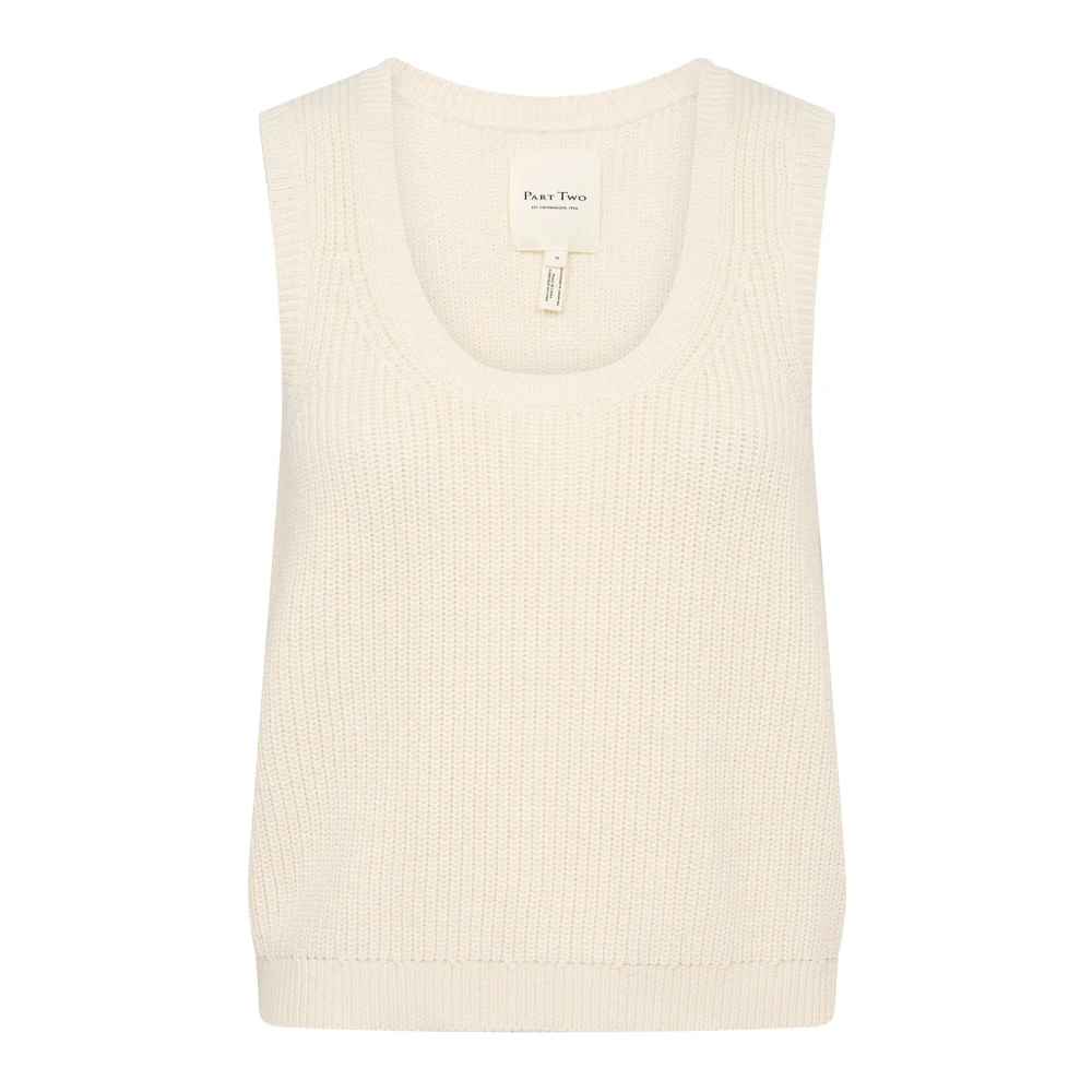 Part Two Eggnog Gebreide Top Nirmalapw Pu Strik Beige Dames