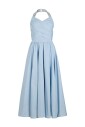 blue-bow-detail-pleated-dress