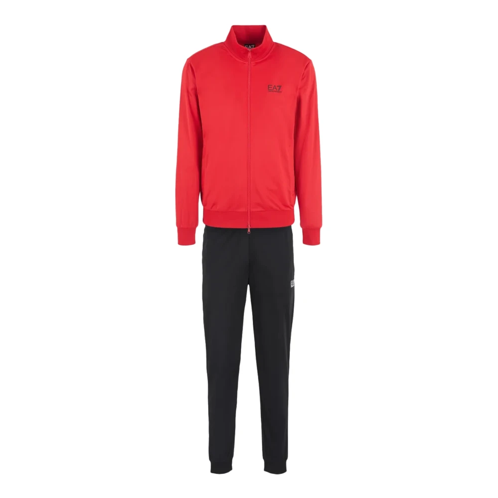 Emporio Armani EA7 Rood en Zwart Technisch Stoffen Trainingspak Red Heren