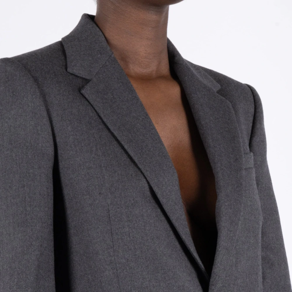 Wardrobe.nyc Houtskool Single-Breasted Blazer Gray Dames