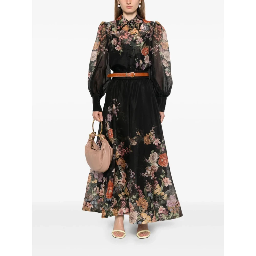 Zimmermann Zwarte Overhemd met Klassieke Kraag Multicolor Dames