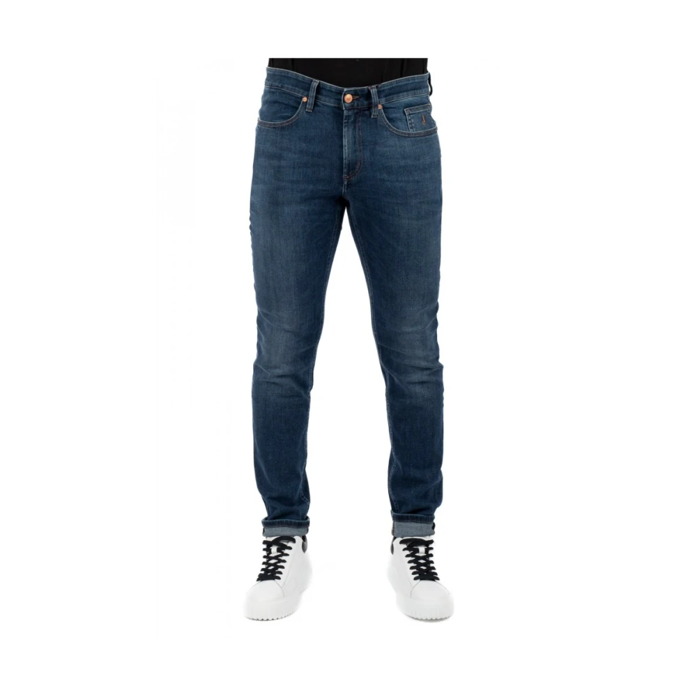 Jeckerson Men's Blue Denim Jeans - Slim Fit Jeans - W29 - Jeans