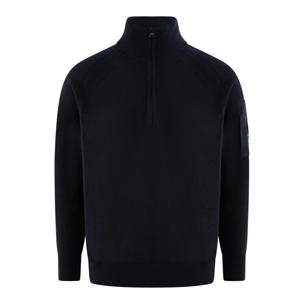 C.P. Company Halve Rits Gebreid Blue Heren