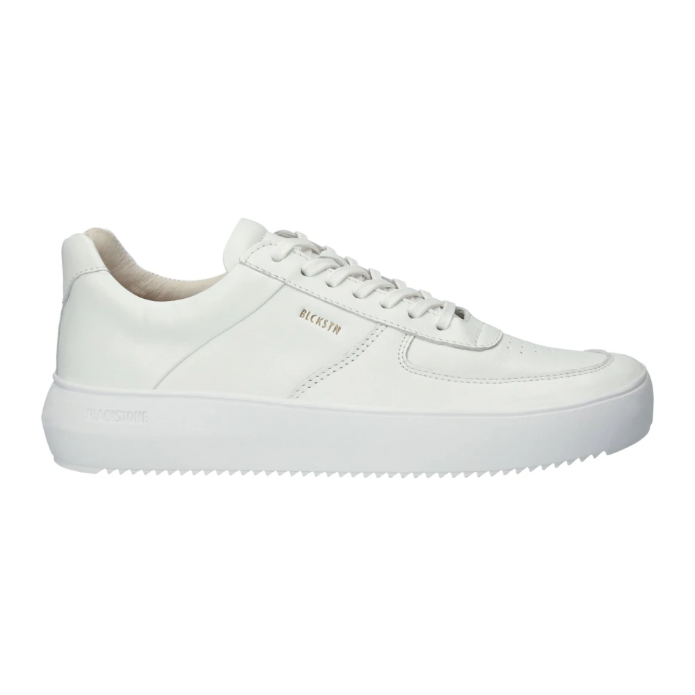 Blackstone Witte Leren Sneaker Laag Dames Schoenen