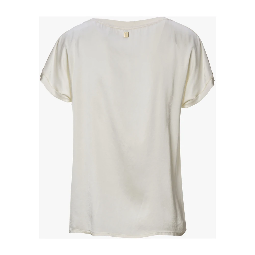 Manila Grace V-Hals T-Shirt Art. S4Jc279Vu White Dames