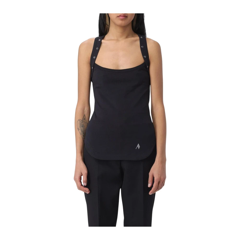 The Attico Women's Black Sleeveless Tops, Xs, Lilac Tank Top