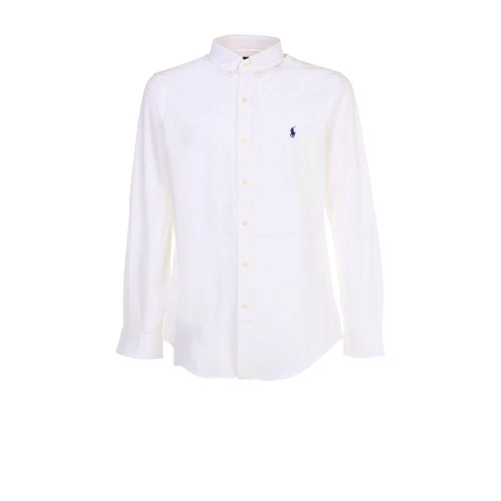 Polo Ralph Lauren Men's White Shirt With Contrast Embroidered Logo