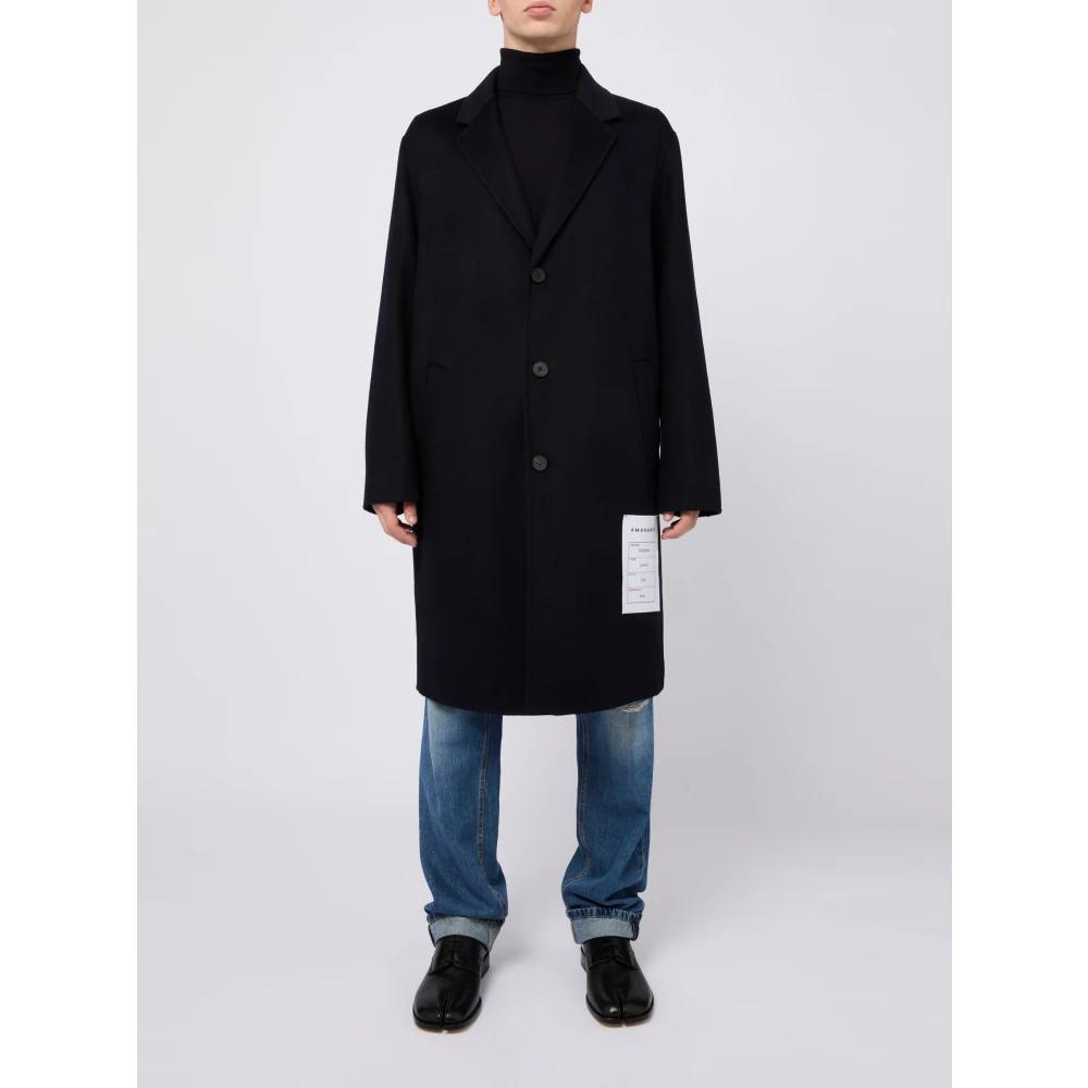 Amaránto Blauwe Winterjas Herenmode Black Heren
