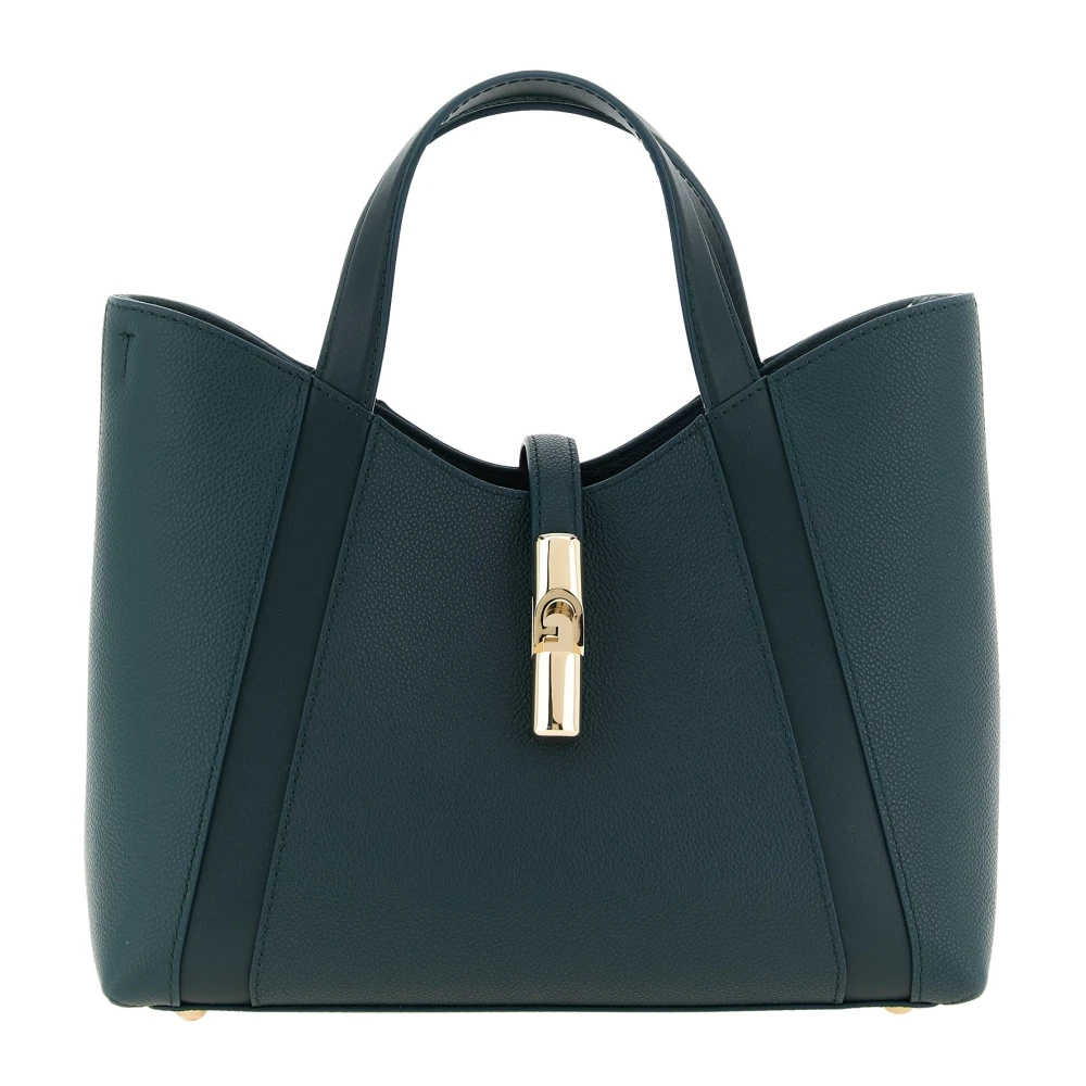 Furla Vrouw Groente Tassen Dames, Groen, One Size, Leer, Goccia S Tote