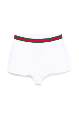 Vita Shorts med Elastisk Midja och Webbdetaljer