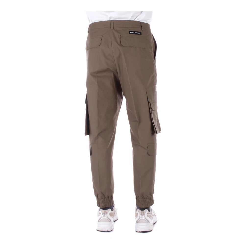 John Richmond Militaire Broek Logo Rits Zakken Green Heren