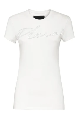 T-shirt Rund Hals SS Broderi Signatur