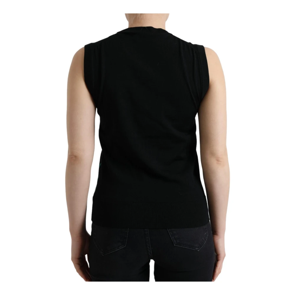 Dolce & Gabbana Geborduurde Wol Gebreide Tanktop Multicolor Dames