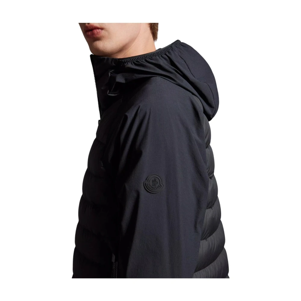 Moncler Micro Ripstop Donsjas met Capuchon Black Heren