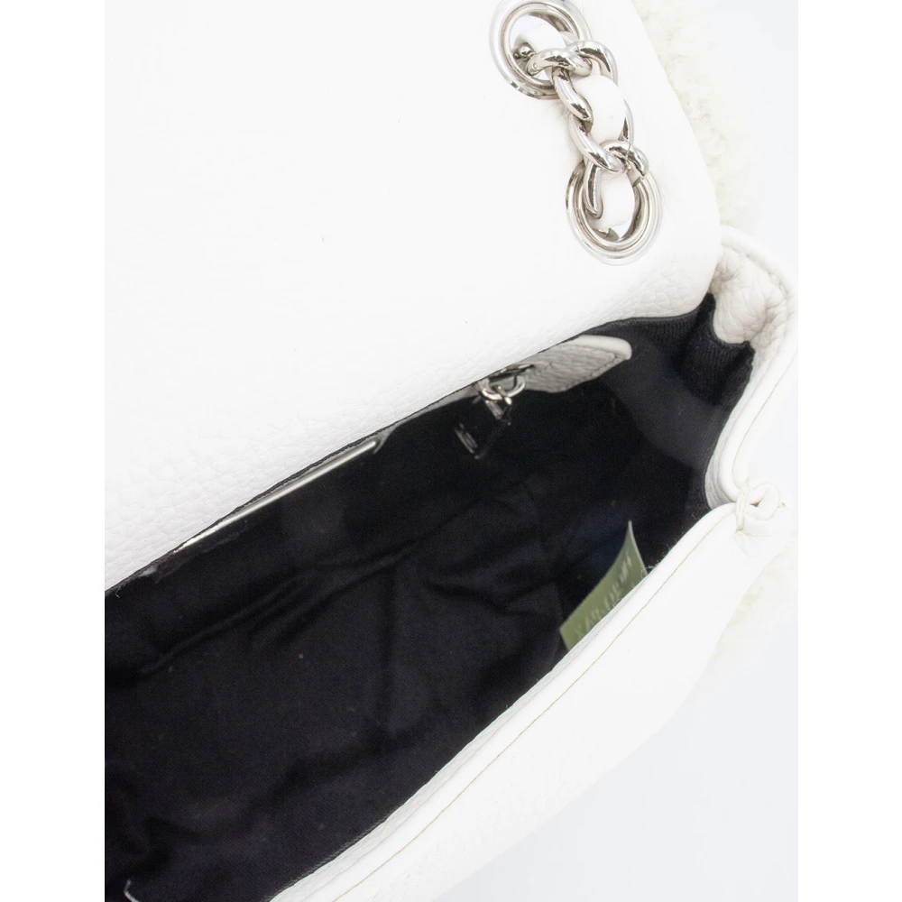 Ermanno Scervino Schapenvacht Mini Schoudertas met Bontafwerking White Dames