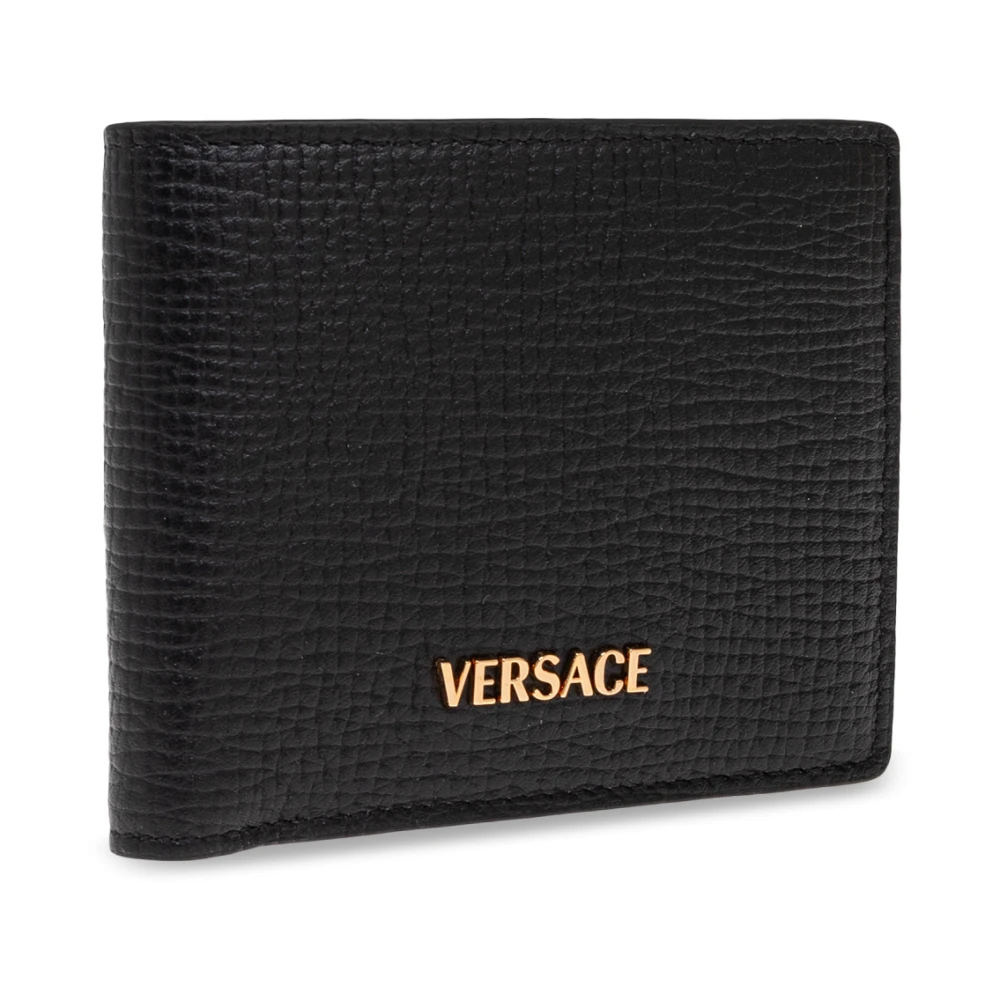 Versace Leren portemonnee Black Heren