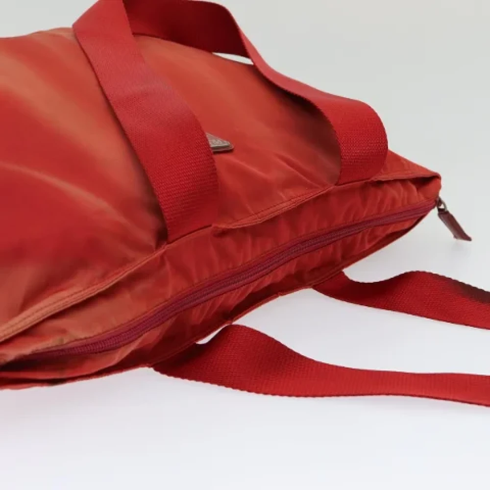 Prada Vintage Pre-owned Nylon totes Red Dames