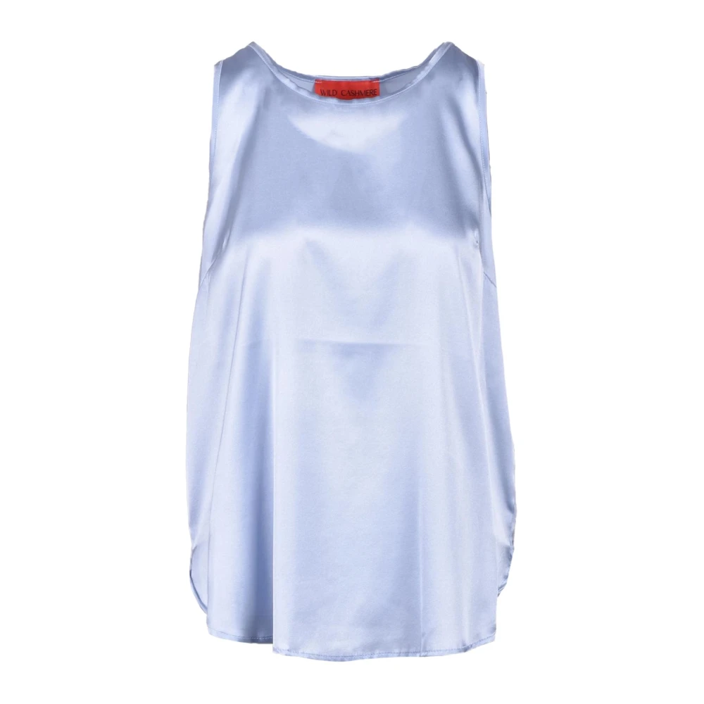 Wild Cashmere Zijden Blend Top Blue Dames