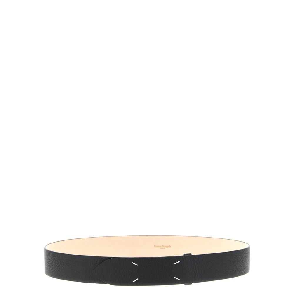 Maison Margiela Black Belts, Male, 80 Cm, Four Stitches Belt