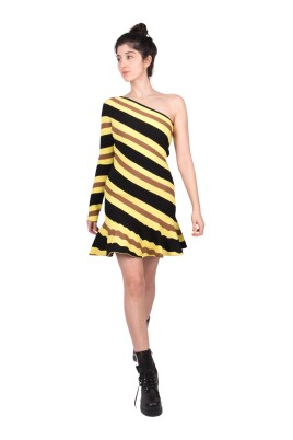 one-sleeve-mini-dress
