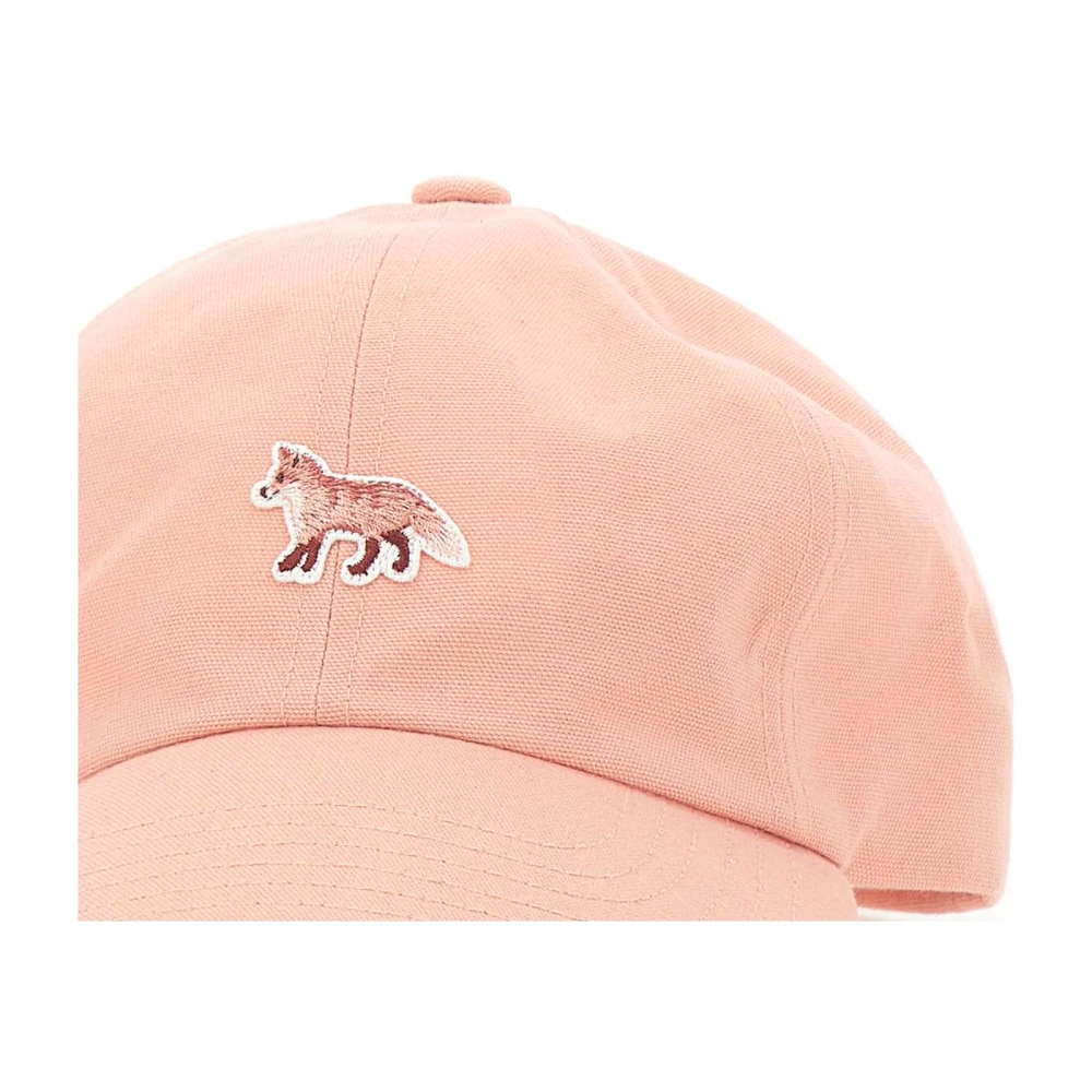 Maison Kitsuné Geborduurd Fox-logo baseballpet Pink Heren
