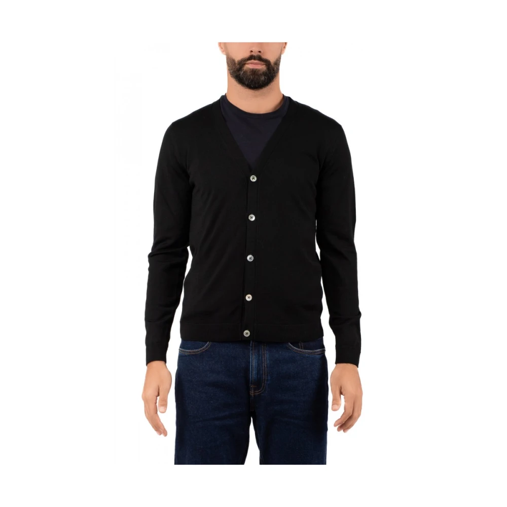 Hindustrie Heren Cardigan Sweater Black Heren