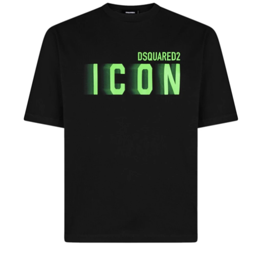 Dsquared2 Logo-Print T-Shirt en Polo Collectie Black Heren