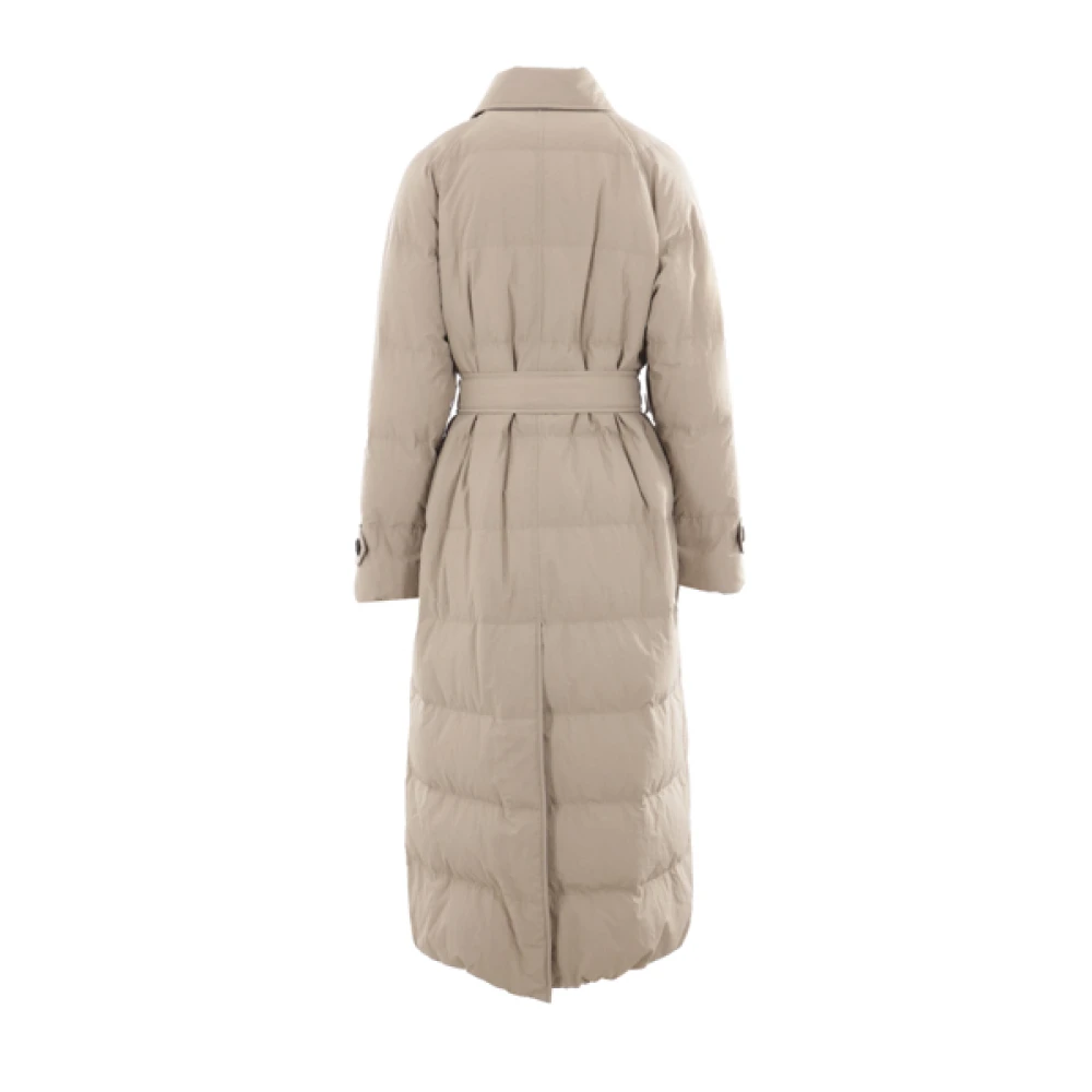 BRUNELLO CUCINELLI Beige Technische Katoenen Jas Beige Dames